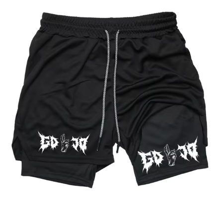 Men's Print 2-in-1 Gym Running Shorts