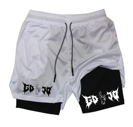 Men's Print 2-in-1 Gym Running Shorts