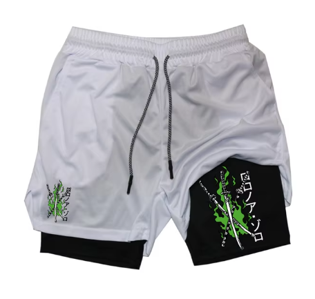 Men's Print 2-in-1 Gym Running Shorts