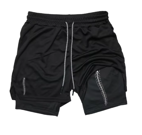 Men's Print 2-in-1 Gym Running Shorts