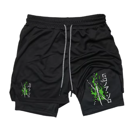 Men's Print 2-in-1 Gym Running Shorts