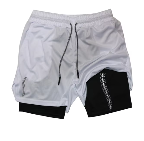 Men's Print 2-in-1 Gym Running Shorts